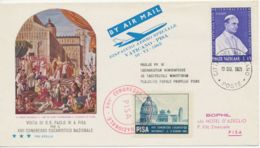 VATICAN CITY 1965 Superb Rare Special Flight "VATICANO - PISA" W. 15 L Pope Paul - Airmail