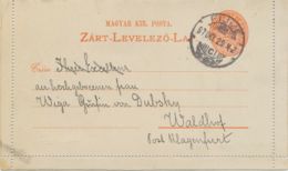 FIUME 1897 VFU Hungarian Postal Stationery Lettercard 5Kr To Countess Von Dubsky - Fiume