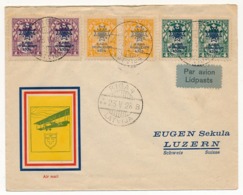 LETTONIE - Semi-postaux "Kara Invalidiem" Sur Enveloppe Avion - RIGA 1928 - Letland