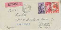 ITALY 1953/66 3 Different Very Fine ESPRESSO (express Covers) All To Switzerland - Eilpost/Rohrpost