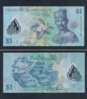2011 Brunei 1 Dollar $1 Polymer Banknote Currency Paper Money (#148) Fine - Brunei