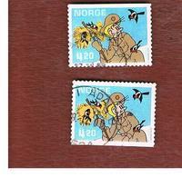 NORVEGIA (NORWAY) -   SG 1383   -  2000  COMICS (2 DIFFERENT PERFORATIONS)   - USED° - Used Stamps