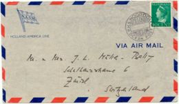 NIEDERLANDE 1940 40 C Wilhelmina EF Auf Komb Schiffs-/Luftpostbrief MS NOORDAM - Lettres & Documents