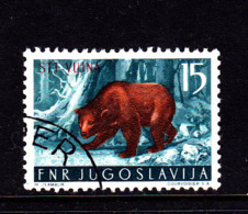 Trieste Zone B  SG B122 1954 Animals 15d Brown And Blue,used - Used