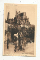 Cp , 86 , CHAUVIGNY , Château Baronnial ,vue Prise Sur Le Bord Du Talbat, Vierge ,chevaux ,cavalier - Chauvigny