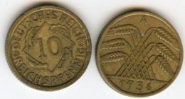 Allemagne Germany 10 Reichspfennig 1936 A J 317 KM 40 - 10 Reichspfennig