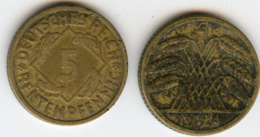 Allemagne Germany 5 Rentenpfennig 1924 G J 308 KM 32 - 5 Renten- & 5 Reichspfennig