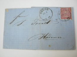 1868 , HOEHR  , Klarer Stempel Auf Brief - Cartas & Documentos