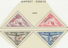 CUBA 1942 450th Anniversary Of The Discovery Of America 5 C - 50 C 4 Different ESSAYS - Geschnittene, Druckproben Und Abarten