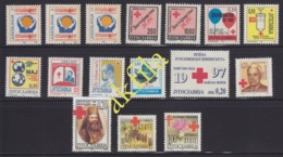 Yugoslavia 1992 Till 1999 Complete Surcharge Stamps, MNH (**) Michel 212-227 - Collections, Lots & Séries