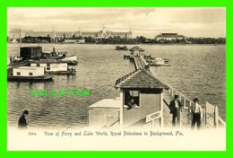 PALM BEACH, FL - VIEW OF FERRY & LAKE WORTH, ROYAL POINCIANA HOTEL - ANIMATED - THE ROTOGRAPH CO - - Palm Beach