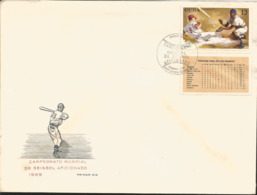 V) 1969 CARIBBEAN, CUBA’S VICTORY AT THE 17TH WORLD AMATEUR BASEBALL CHAMPIONSHIPS, SANTO DOMINGO, WITH SLOGAN CANCELATI - Cartas & Documentos