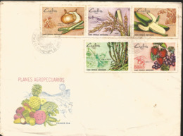 V) 1969 CARIBBEAN,SPECIAL AGRICULTURAL PLANS, AGRICULTURE, STRAWBERRIES, GRAPES, BANANA, MULTIPLE STAMPS, BLACK CANCELAT - Cartas & Documentos