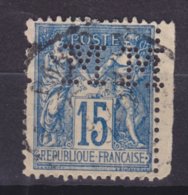 France Perfin Perforé Lochung 'M.M.' 1892 Mi. 83  15c. Sage (2 Scans) - Oblitérés