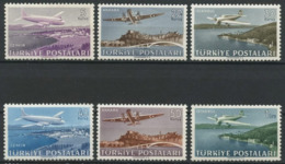 TURQUIE 1949 PA N° 12/17 ** Neufs MNH Superbes C 10 € Avions Planes Transports Douglas DC 4 Vickers - Unused Stamps