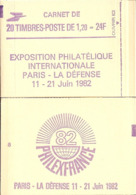 CARNET 2101-C 2 Sabine De Gandon "PHILEXFRANCE 82" Fermé, Bas Prix, à Saisir. - Modern : 1959-…