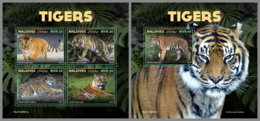 MALDIVES 2019 MNH Tigers Tiger Raubkatzen Tigres M/S+S/S - OFFICIAL ISSUE - DH1937 - Raubkatzen