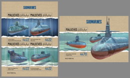 MALDIVES 2019 MNH Submarines U-Boote Sous-marins M/S+S/S - IMPERFORATED - DH1937 - Submarines