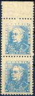 BRAZIL 1954 Duke Of Caxias 1.50 Cr. Light Blue U/M Pair VARIETY: MISSING COLOR - Ongebruikt