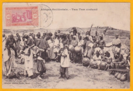 1923 - CP De Dakar, Sénégal Vers La Valentine - Cad Arrivée - Affrt 10 C - Vue: Tam-tam Costumé - Cartas & Documentos