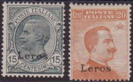 331 ** Lero 1921 - F.lli D’Italia Soprastampato N. 7/8. Cat. € 665,00. SPL - Egée (Lero)