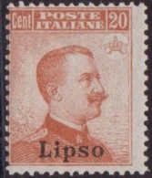 333 ** 1917 Lipso - F.lli D’Italia Soprastampato N. 9. Cat. € 350,00. SPL - Egée (Lipso)