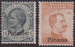 339 ** 1921 Patmo - F.lli D’Italia Soprastampato N. 10/11. Cat. € 665,00. SPL - Aegean (Patmo)