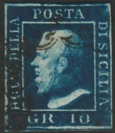 Sicilia, 10 Grana Indaco Nero N.12a Cv 4500 - Sicilië