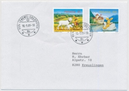 Zumstein/Michel 1163-1134/1923-1924 Gelaufenes C6 - FDC Mit ETOS Lengwil-Oberhofen - Brieven En Documenten