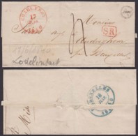 BELGIQUE LETTRE DATE LODELINSART 16/06/1840 BOITE "X"  CACHET CHARLEROY (DD) DC-4096 - 1830-1849 (Belgique Indépendante)