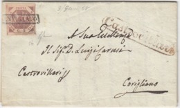 Napoli, 2 Gr. I Tav. LILLA N.5b Via Castrovillari 8 Gennaio 1858 X Corigliano - Naples