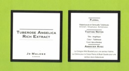 Cartes Parfumées  CARTE  JO MALONE LONDON  TUBEROSE ANGELICA RICH EXTRACT - Modernes (à Partir De 1961)