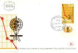 ISRAEL - LUTTE CONTRE LE PALUDISME - PREMIER JOUR D'EMISSION - 1962. - Lettres & Documents