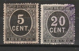 ESPAGNE IMPOTS DE GUERRE 1898 YT N° 23 Et 26 Obl. - Oorlogstaks