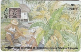 TC094 TÉLÉCARTE A PUCE - POLYNÉSIE FRANÇAISE 30 UNITÉS - "LES PÊCHEURS" - OFFICE DES POSTES ET TÉLÉCOMMUNICATIONS - Polynésie Française