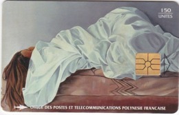 TC096 TÉLÉCARTE A PUCE - POLYNÉSIE FRANÇAISE 150 UNITÉS - "LA FEMME ENSEVELIE" - VAEA 1978 - Polynésie Française