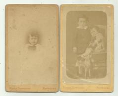 2 FOTO ANTICHE BAMBINI  , STUDIO P. TEMPESTINI PONTEDERA  , CM.10,3X6,3 - Personnes Anonymes