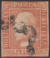 Sicilia, 5 Gr. I Tav Vermiglio Chiaro N.10 Usato Maggio 1860 A Messina Cv 5000 - Sicile