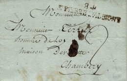 1806- Lettre De St PIERRE D'ALBIGNY ( Mont-Blanc ) 62 Mm Noir  Pour Chambéry - 1792-1815 : Departamentos Conquistados