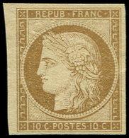 (*) EMISSION DE 1849 - 1    10c. Bistre-jaune, Bdf, TB - 1849-1850 Cérès