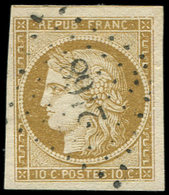 EMISSION DE 1849 - 1    10c. Bistre-jaune, Obl. PC 2168, TTB - 1849-1850 Cérès