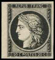 (*) EMISSION DE 1849 - 3a   20c. Noir Sur Blanc, Petit Bdf, TB. C - 1849-1850 Ceres