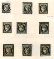 EMISSION DE 1849 - 3    20c. Noir Sur Jaune, 8 Ex. Obl. Dont Un Càd, Qqs Nuances De Papier, TB - 1849-1850 Ceres