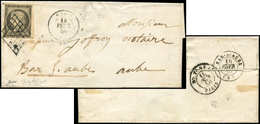 Let EMISSION DE 1849 - 3i   20c. GRIS, Obl. GRILLE S. LSC, Càd T15 RIOM 14/2/50, Nuance Certifiée Calves, TB - 1849-1850 Ceres