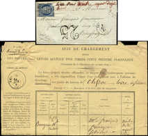 Let EMISSION DE 1849 - 4    25c. Bleu Très Défx S. Env., Càd T15 BEAUPREAU 25/11/51 Et "taxe Pour Timbre Ayant Déjà Serv - 1849-1850 Cérès