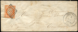 Let EMISSION DE 1849 - 5    40c. Orange, Obl. GRILLE S. Env., Càd T14 CAUTERETS 3/8/50, TB - 1849-1850 Ceres