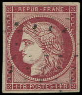 EMISSION DE 1849 - 6     1f. Carmin, Oblitération Légère, TTB - 1849-1850 Ceres