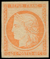 * EMISSION DE 1849 - R5g  40c. Orange, REIMPRESSION, Inf. Trace De Ch., TB - 1849-1850 Ceres