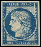 * EMISSION DE 1849 - R8f  20c. Bleu, REIMPRESSION, TB - 1849-1850 Cérès