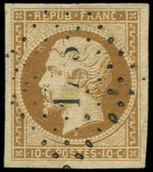 PRESIDENCE - 9a   10c. Bistre-brun, Obl. PC Léger, TTB - 1852 Louis-Napoleon